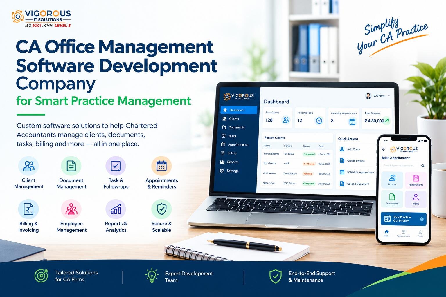 CA Office Management Software Development Company for Smart Practice M
