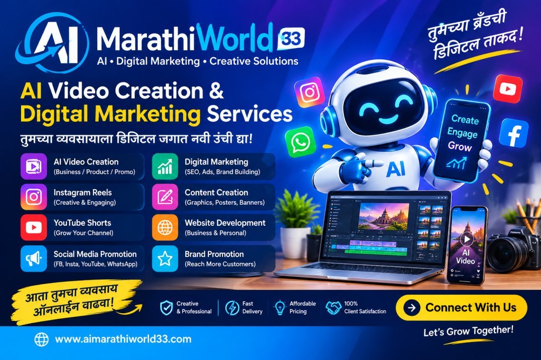AI Marathi World 33 – AI Video Creation & Digital Marketing Services