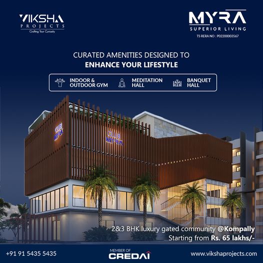 Gated community flats for sale in Kompally | Myra Project