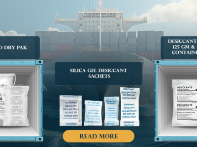 Moisture absorber packets for shipping containers