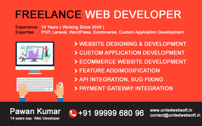 Hire best affordable web designer, developer freelancer from Delhi, India at UnitedWebSoft.in