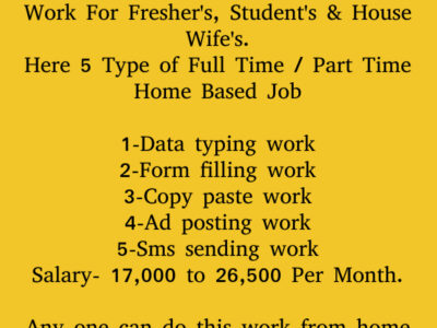 Part Time Home Based Typing Jobs In Noida For Freshers And Students