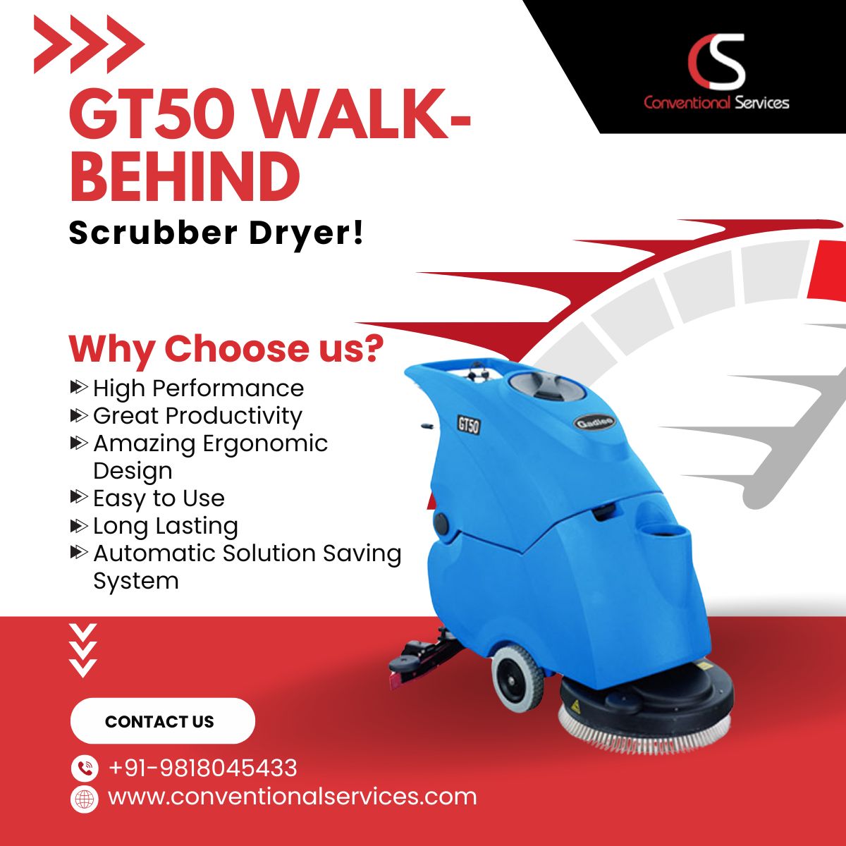 GT50 Walk-Behind (Scrubber Dryer!) Home GT50 Walk-Behi
