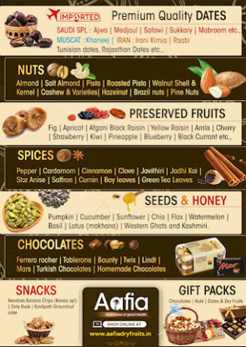 Dry Fruits Shop in Cuddalore – Aafia Dry Fruits