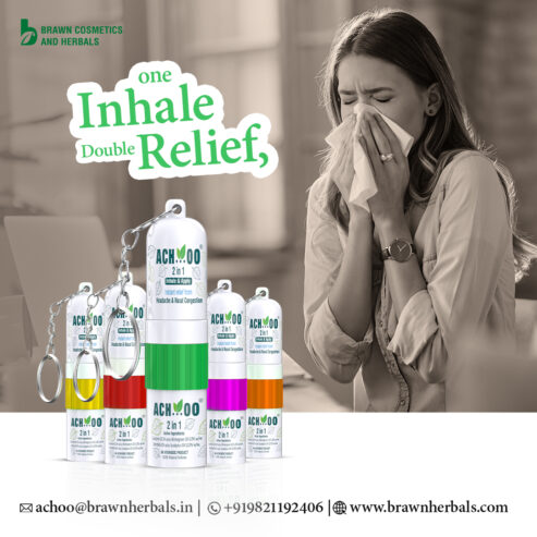 Achoo ayurvedic inhaler for cold