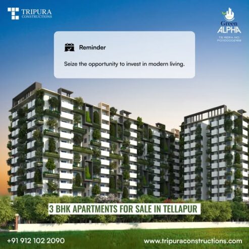 3 bhk flats for sale in tellapur | Tripura Constructio