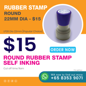 Round Rubber Stamp | Landmarkprint.sg