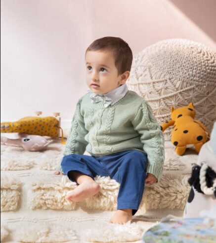 Winter Wear for Baby Boy – Cable Round Neck Sweater