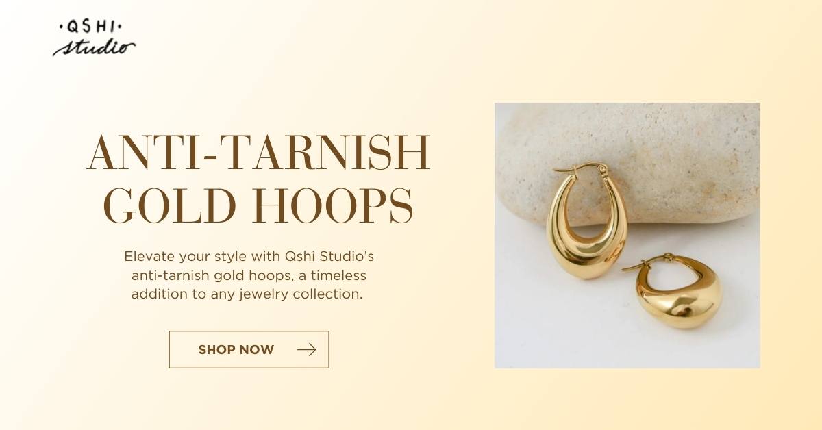 Anti-Tarnish Gold Hoops – Classic & Durable by Qshi St