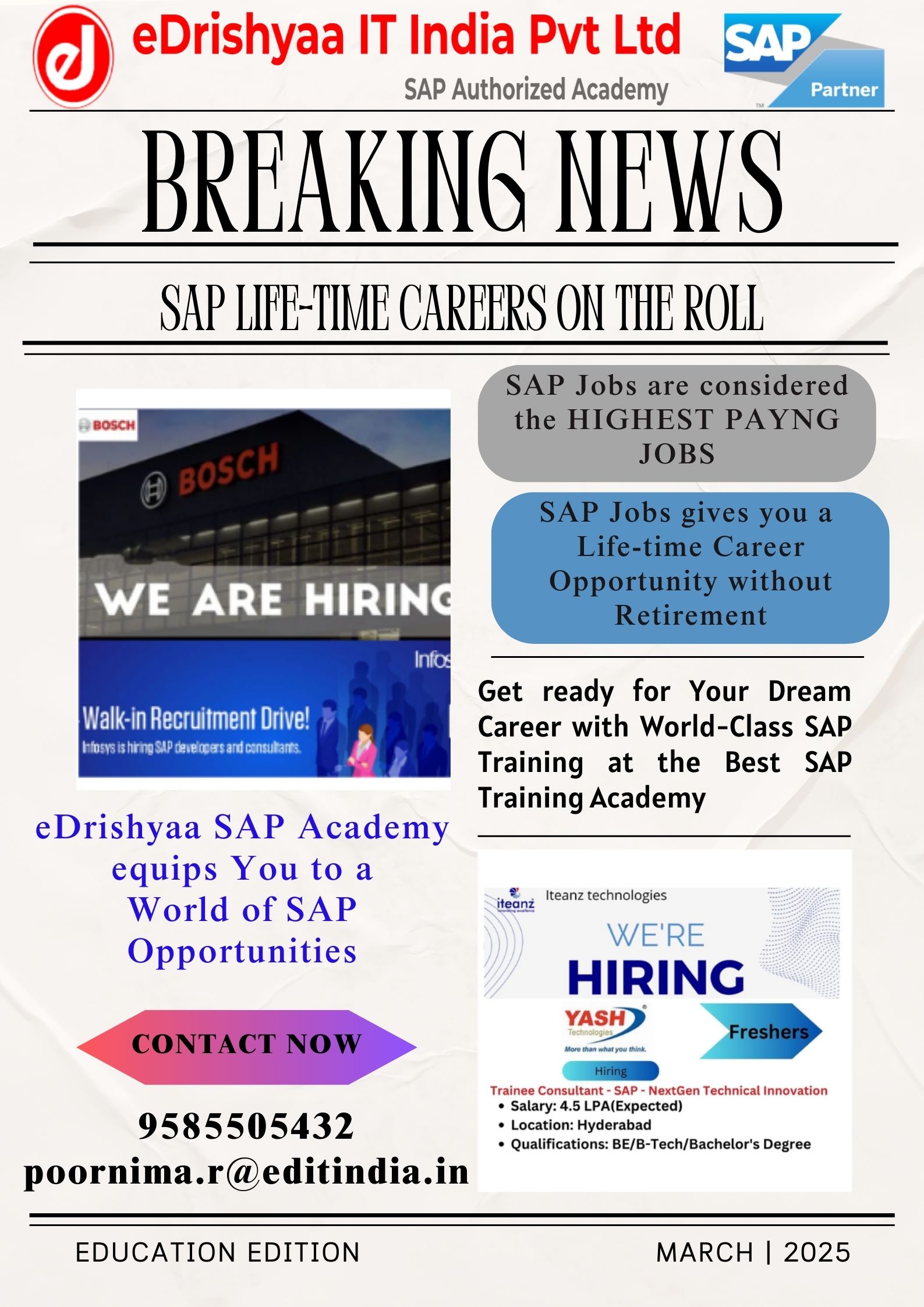 eDrishyaa SAP Authorized Academy