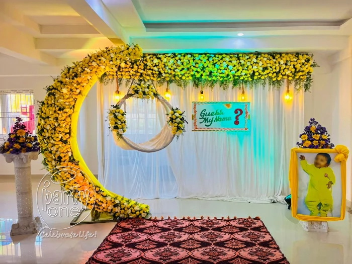Elegant Namkaran Ceremony Decoration at Home