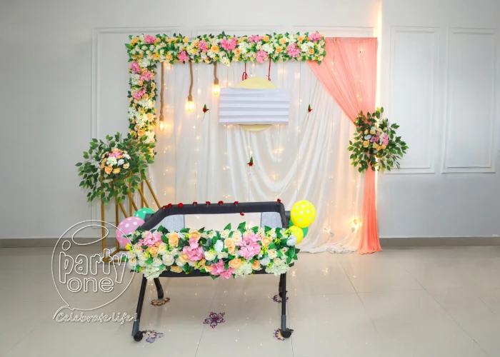 Elegant Namkaran Ceremony Decoration at Home