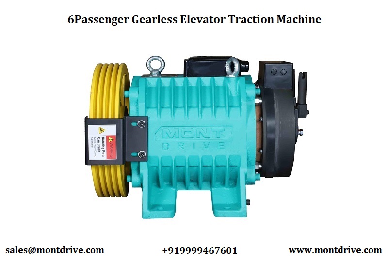 6 Passenger Gearless Elevator Traction Machine