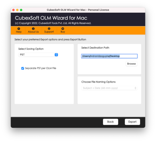 CubexSoft OLM to PST Converter for Mac