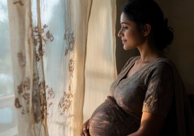 maternal-serenity-pregnant-indian-woman-grace-impending-motherhood-portrayed-traditional-clothing-with-cultural-motifs-reflecting-joy-significance-this-special-time-her-life-1