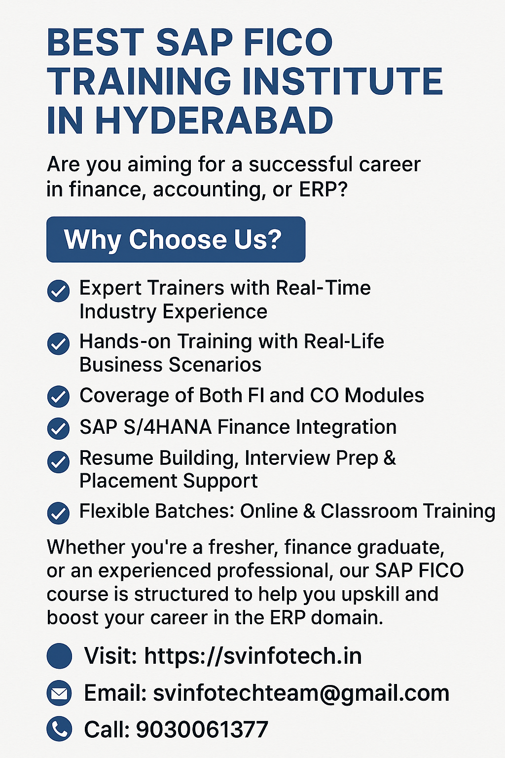 Best SAP FICO Training Institute in Hyderabad