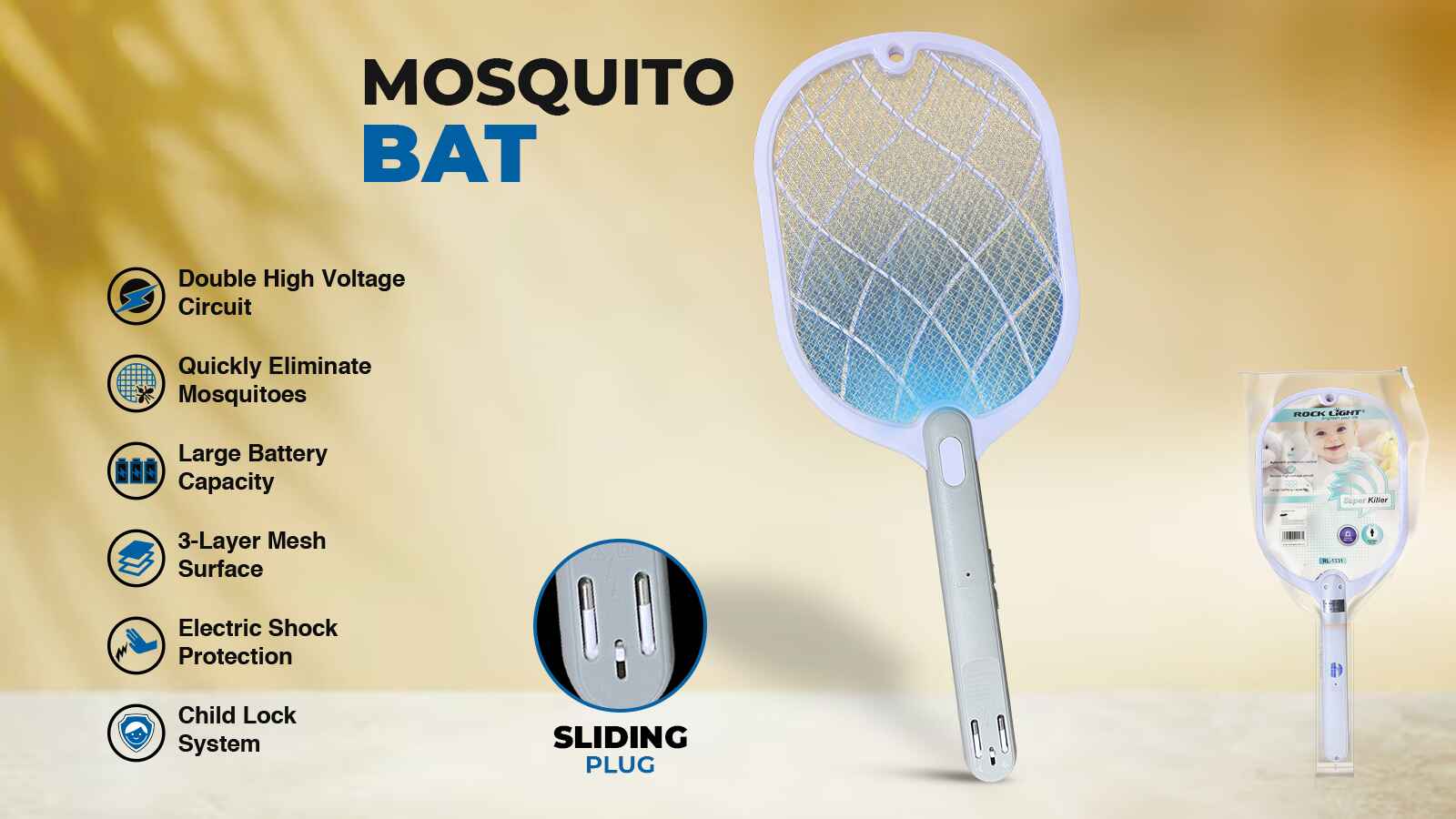 Rechargeable mosquito killer bat online
