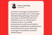 Mastro Astrology – Struggling in Business, Career ?