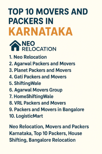 Top 10 Movers and Packers In Karnataka