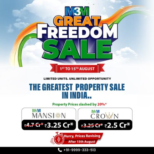 M3M Great Freedom Sale 2025 – m3m Mansion & Crown