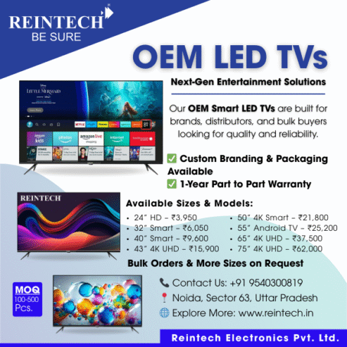 OEM Smart LED TVs – Bulk Wholesale Deals from ₹3,950