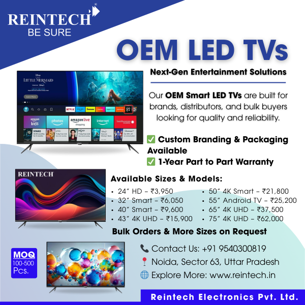 OEM Smart LED TVs – Bulk Wholesale Deals from ₹3,950