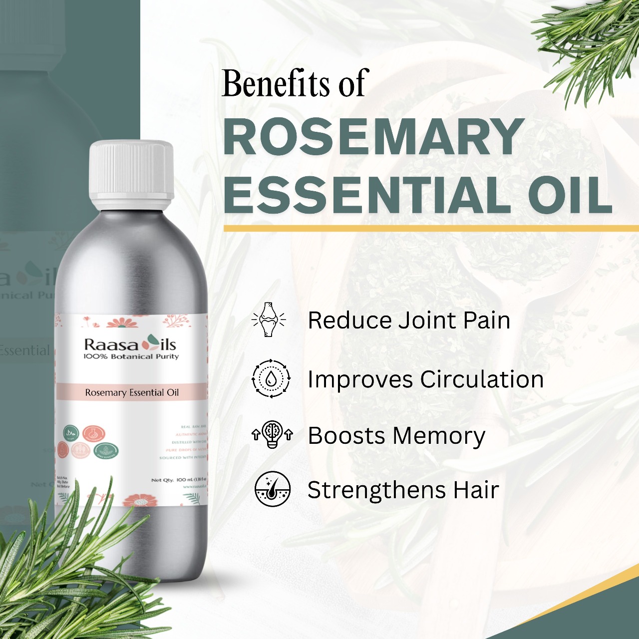 Rosemary Essential Oil – Natural Wellness | Raasa Oils