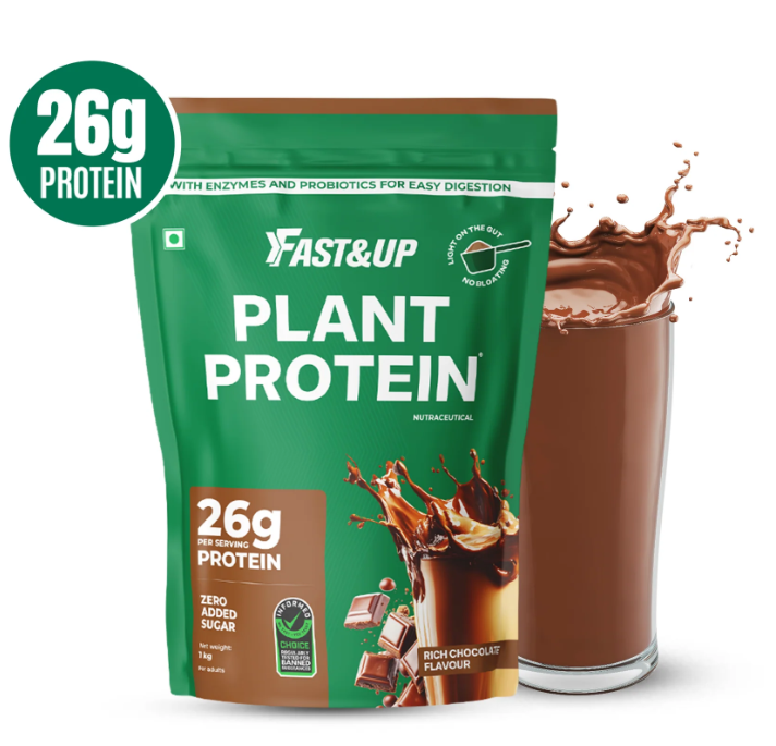 Fast&Up Plant-based Protein Powder for Muscle Gain & R