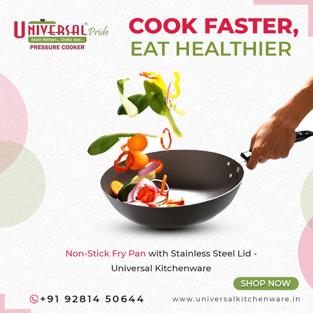 Non-Stick Fry Pan with Stainless Steel Lid in Hyderaba